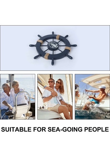 Hombey Deniz Kuşu Tarzı Ahşap Gemi Çarkı - Akdeniz Stili Duvar Dekoru, Ev Dekorasyonu, Partiler İçin Multifonksiyonel 28x28cm Diğer