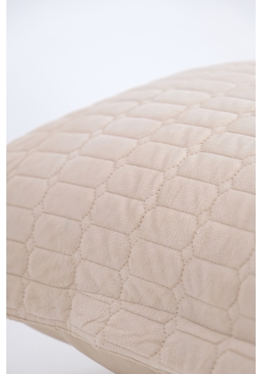 Alvin Kadife Tek Kişilik Yatak Örtüsü Takımı - Krem