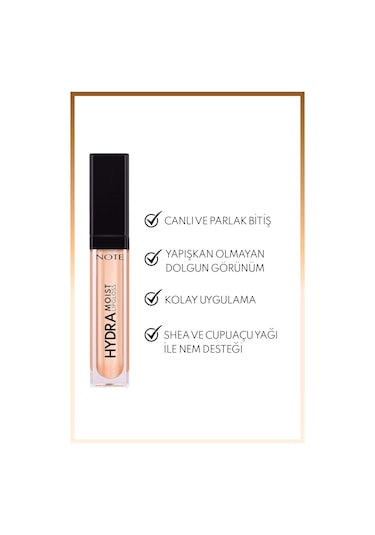 Note Cosmetique Hydramoist Lipgloss Nemlendirici Dudak Parlatıcısı - 12 Magic Touch - Işıltılı