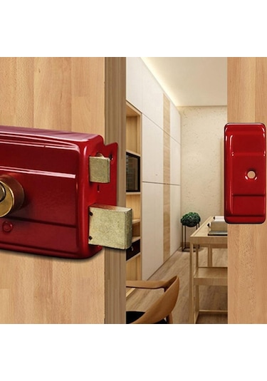 Kapalı Güçlü Profesyonel Kapı Kilidi Ağır Hizmet Anti Hırsızlık Ev Güvenlik Aksesuarı Yatak Odası Kırmızı Kolay
