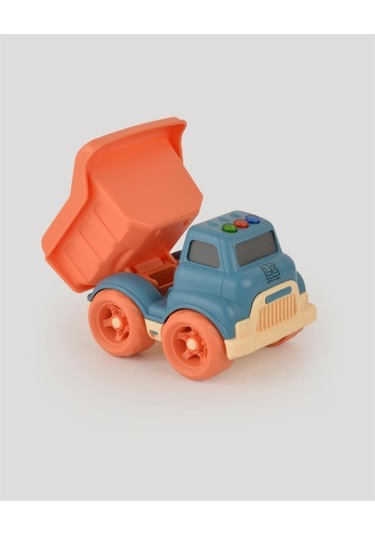 Let's Be Child Sesli Ve Işıklı Minik Kamyon 31016 Lacivert - Turuncu Kasalı, Çocuklar İçin Oyuncak Kamyon