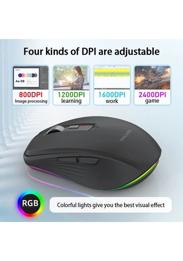 Geeksen 2.4 G Bluetooth 5.1 Çift Modlu Ergonomik Kablosuz Mouse