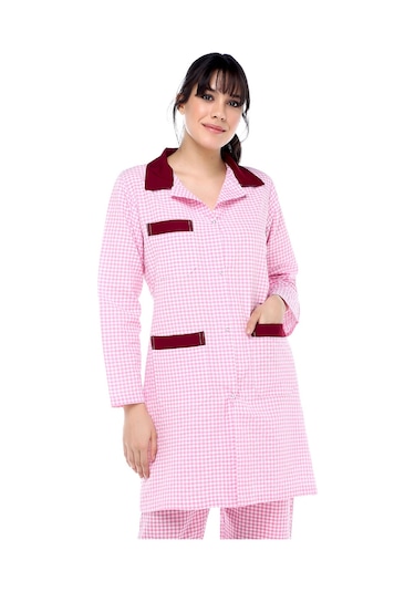 Kadın Pembe Pötikare Önlük Pembe
