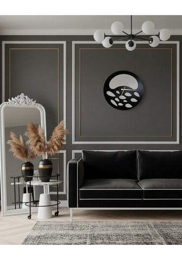 Nova Model Duvar Saati 50 X 50 Cm - Duvar Dekorasyon Ürünleri Siyah Beyaz