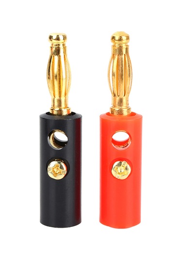 Lemestar 4mm Standart Midi Speakon Plug 10 Kırmızı + 10 Siyah, Toplam 20 Adet - Somun Bağlantılı, 3mm Kabloya Uyumlu, Soldasız Montaj