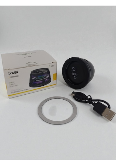Bluetooth Hoparlör Mini Manyetik Mıknatıslı Kablosuz Speaker Ses Bombası - Siyah- Tek Ebat