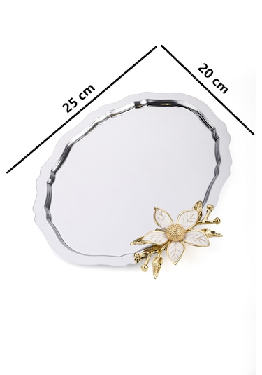 6 Adet Oval Papatya Kahve-çay Servis Ve Sunum Tepsisi 25x20 Cm