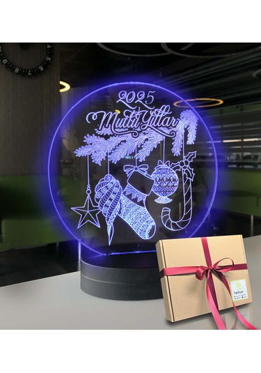 Yılbaşı Mutlu Yıllar 2025 3d Led Gece Lambası