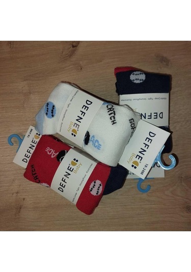 Kopya - 3 Adet Pamuklu Erkek Çocuk Ve Bebek Külotlu Çorap-869 Kırmızı