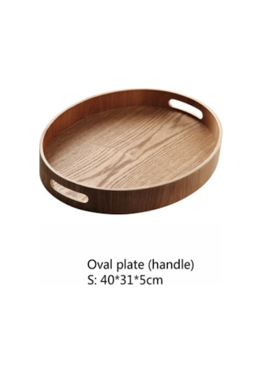 Ahşap Hizmet Tepsi Ahşap Tabak Çay Gıda Çanak İçecek Tabağı Gıda Tabağı Yemeği Sığır Eti Biftek Meyve Snack Tepsi Oval Depolama Tepsileri Ahşap - Gri
