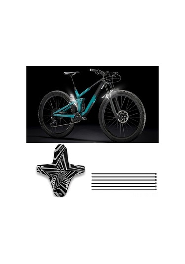 Pazly Dağ Bisikleti Çamurluk Ön Arka 26'' 27.5'' 29'' Drenaj Delikli Yansıtıcı Siyah Aksesuar Siyah