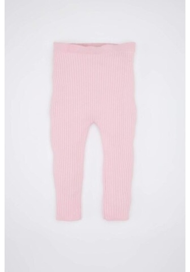 DeFacto Kız Bebek 2'li Takım Uzun Kollu Düğmeli Kazak Beli Lastikli Triko Alt C9762A524WNPN105 Pembe