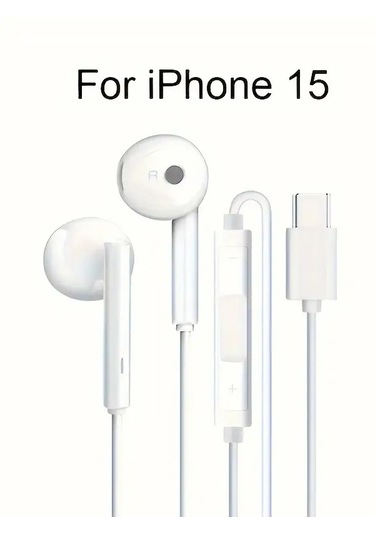 İphone 15 Plus / 15 Pro / 16 Plus / 16 Pro Uyumlu Usb-c Kablolu Kulak İçi Kulaklık Type-c