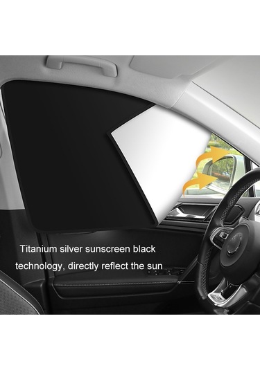 Sones Isı Yalıtımlı Opak Vinil Kaplamalı Manyetik Araba Perdeleri, Stil: Titanyum Gümüş Ana Sürücü