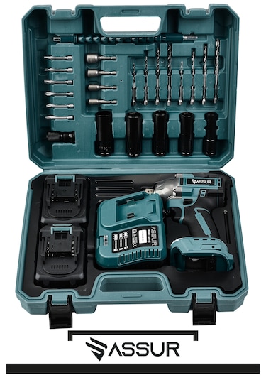 Assur ASR256 21V Çift Akü 350NM Somun Sıkma Sökme Mavi