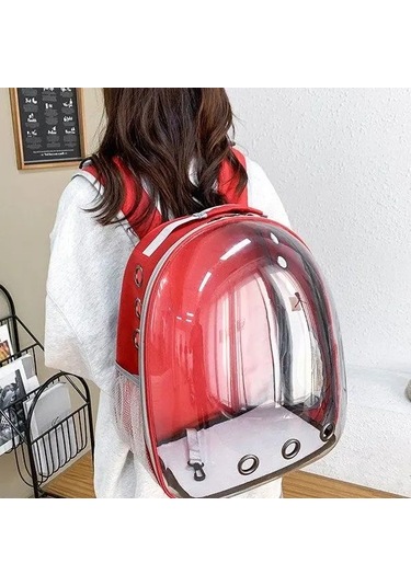 Dışarı Çıkarken Kediler İçin Şeffaf Sırt Çantası Yan Kapaklı Siyah