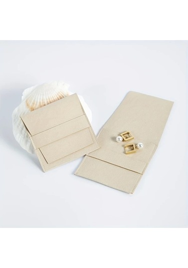 Willowhaven 50 Adet Zarif Süet Görünümlü Toz Geçirmez Kapanışlı Takı Çantası Gri