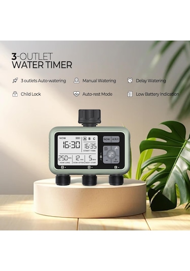 3 Çıkışlı Elektronik Su Zamanlayıcı