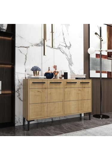 Zerkaconcept Marden Konsol Tv Sehpası Tv Ünitesi Meşe