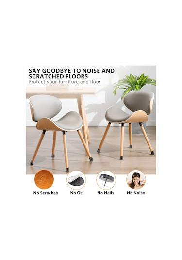 32 Adet Sandalye Ayağı Koruyucusu, Ahşap Zeminler Ve Fayanslar İçin Keçe Pedli Siyah Silikondan Yapılmış Küçük Sandalye Ayağı Kapakları Diğer