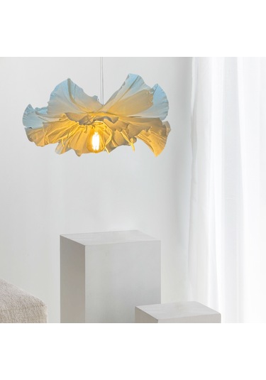 İtalyan Krapon Kağıt Beyaz Flora El Yapımı Sarkıt Avize Beyaz