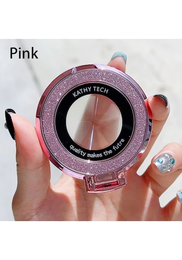 Goldenqian Cep Telefonu Halka Tutucu Standı Parmak Kavrama Derece Rotasyon Kickstand Uyumlu İphone'lar Kablosuz Şarj Pink Pink