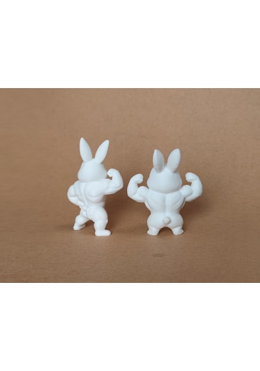 Kol Kası Gösteren Tatlı Tavşan Torpido Süsü - Fitness Tavşanı Torpido Süsü Araba Aksesuar Süsü