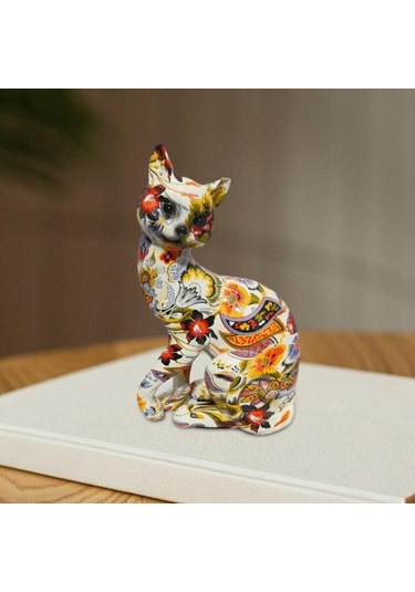 Homyl Reçine Graffiti Kedi Heykeli Raf Dekorasyonu Ev Stil-a