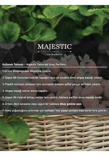 Majestic Oto Kokusu Çilek 7 Ml - Dekoratif Araç Parfümü