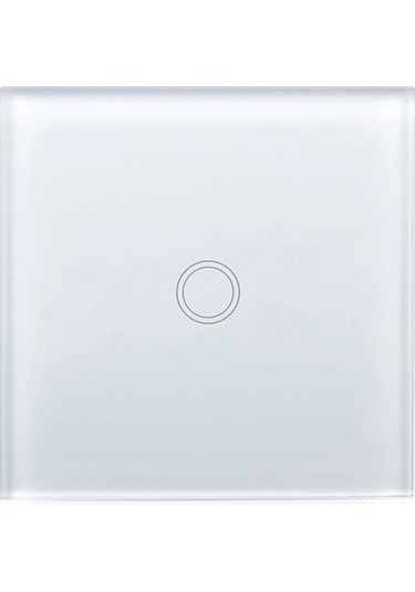 Pazly 86mm 1 Gang Cam Panel Akıllı Ev Işığı Dokunmatik Anahtar, Rf433 Uzaktan Kumanda, Ac 110v-240v Beyaz