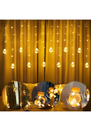 Ampul Top Perde Led Işık Dekoratif Dilek Topu Fişli Animasyonlu Eklenebilir
