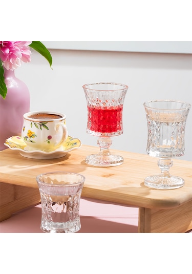 Porsima Yasemin 6 Lı Kahve Yanı Cam Bardak Takımı Şeffaf