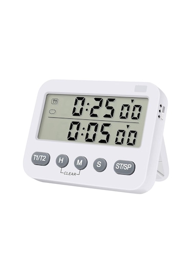 Suntek Mutfak Öğretmenleri Için Mıknatıslı Kronometre Elektronikli Çift Dijital Zamanlayıcı