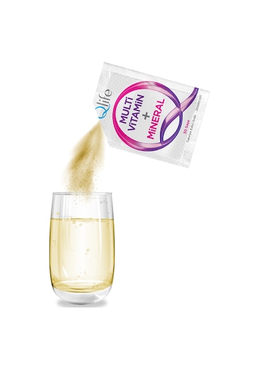 Qlife Multivitamin Mineral Ahududu Aromalı 30 Saşe