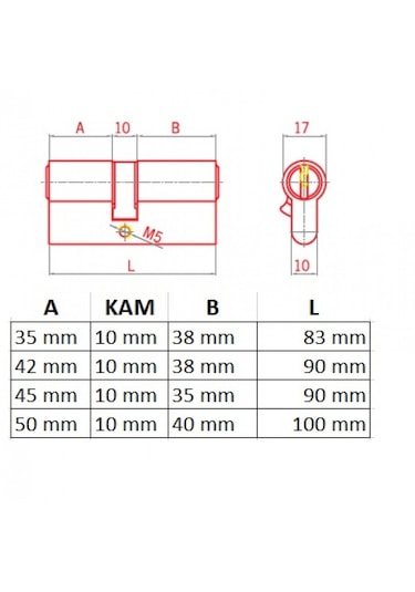Rotex 83 Mm Zamak Barel 5 Pimli 40+10+33 - 3 Anahtarlı