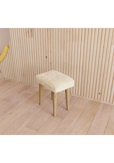 Çocuk Taburesi Çocuk Sandalyesi Çocuk Oturağı Ahşap Tabure Puf Oturak arkalıksız Beyaz