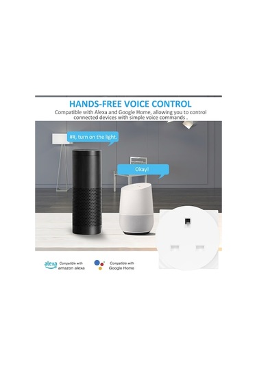 Pazly Akıllı Wi-fi Priz: Uzaktan Kontrol, Zamanlayıcı, 2300w, Google Home Uyumlu, Enerji Tasarrufu