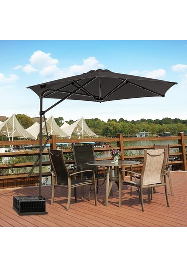 Sahra 250/6 Yandan Gövdeli Bahçe Şemsiyesi - Antrasit Antrasit