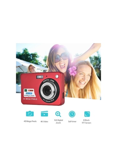 Trendooze Springsun 4k Dijital Kamera 48mp 2.8 İnç Tft Ekran Otomatik Odaklama 16x Dijital Zoom Dahili Flaş 2 Adet Bf