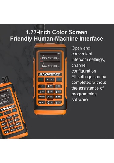 Jokmae Siyah Ab Tipi El Telsizi, Renkli Geniş Ekran, Tam Klavye, 5 Km İletişim, Gürültü Önleme, 1800mah Pil Dahil