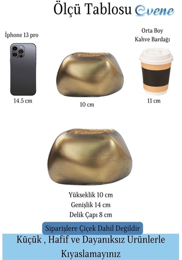 Saksı Çiçek Kaktüs Saksısı Lüx 14 Cm Elips Desen Saksı Çiçeklik - Altın Eskitme