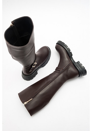 Luvishoes Covela Kahve Cilt Kadın Çizme Kahverengi