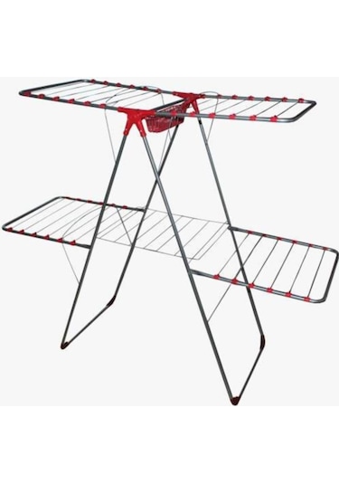 Enzelo Star Çamaşır Kurutmalık Askılık 2 Katlı Çamaşır Kurutma As Gri