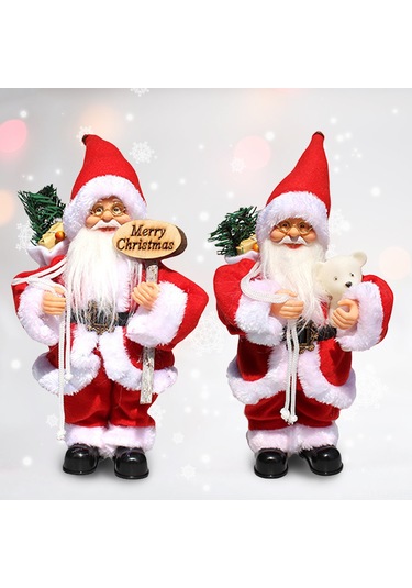 Jeemson Aracın İçi Noel Gibi Dekorasyon: Elektrikli Müzikli Noel Baba Figürü, Pencere Vitrini Süsü, Hediye Seçeneği Pil Dahil Değil