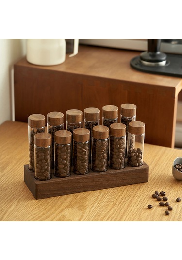 12 Adet Tek Doz Kahve Çekirdeği Depolama Tüpleri Borosilikat Kahverengi Kahverengi