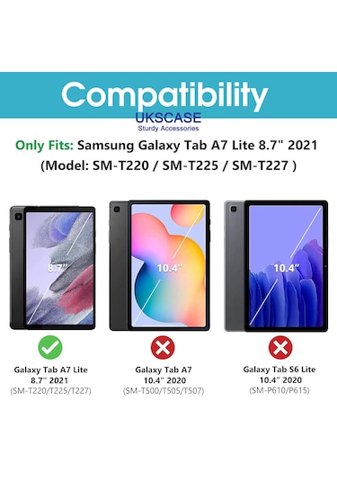 Samsung Uyumlu Galaxy Tab A7 Lite 8.7 İnç 2021 Temperli Cam Ekran Koruyucu 2 Adet