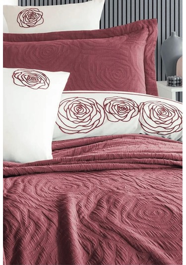 Şaheser Çift Kişilik Yatak Örtülü Nevresim Seti Novella Gülçiçek