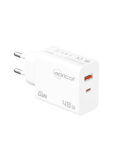 Apricot Apc-u448 48w Gan Beyaz Hızlı Ev Şarj Adaptörü Şarj Cihazı