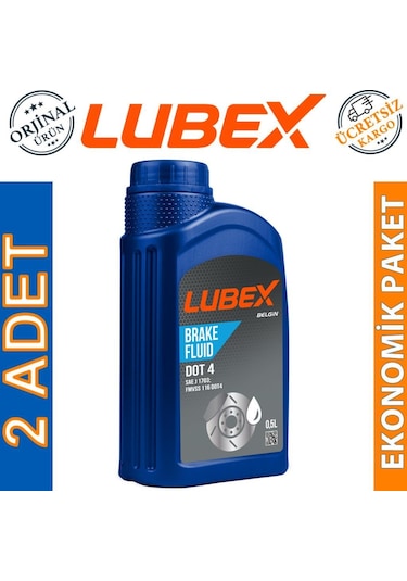 Lubex Brake Fluid Dot 4 Fren Hidrolik Yağı 500 Ml 2 Adet