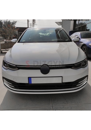 S-Dizayn VW Golf 8 HB Krom Ön Tampon Alt Çıtası 3 Parça 2020 Üzeri